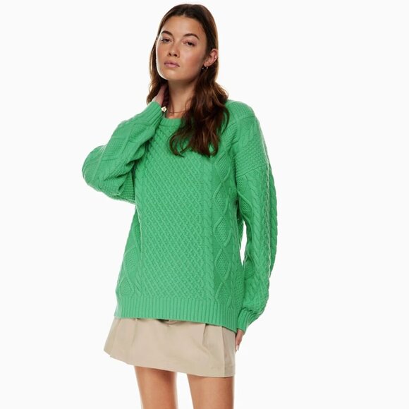 Aritzia Sunday Best Peggy Wool Crewneck Sweater Green Size Small - Picture 2 of 8